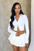 Heidi Two Way Zipper Top Crop Top EDGE Small/Medium White
